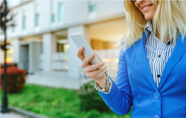 Housing authority staff using phone