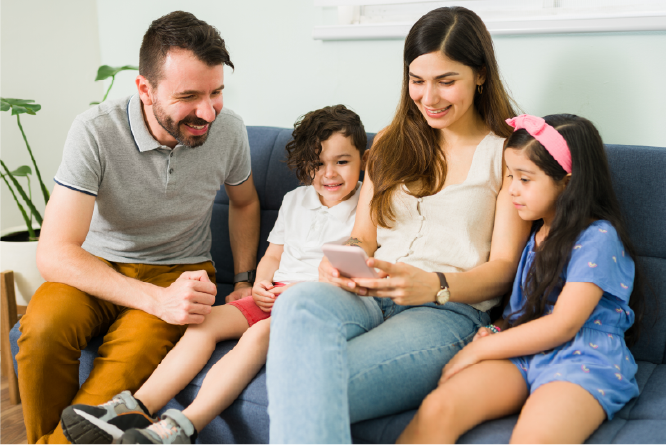 Family using Resident Concierge app