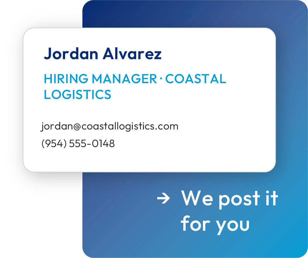 We post your job opportunities for you